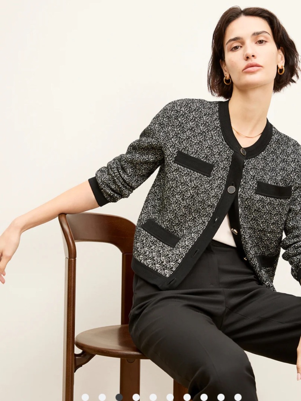 M.M.Lafleur Evangeline Lady Knit Jardigan Sweater Blazer Cardigan Jacket Small - Picture 3 of 12